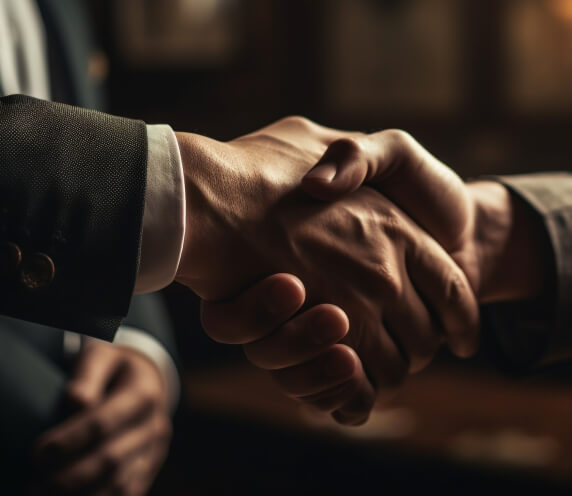 businessmen shaking hands in agreement